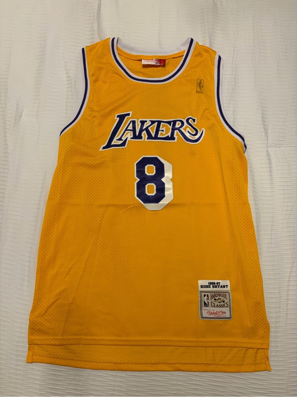 Mitchell & Ness Yellow Lakers #8 Hardwood Classics Kobe Bryant Jersey